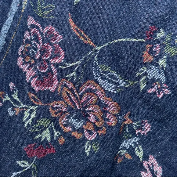URBAN OUTFITTERS Scarlett Floral Embroidered Denim Sweetheart Mini Dress XL - Picture 12 of 12